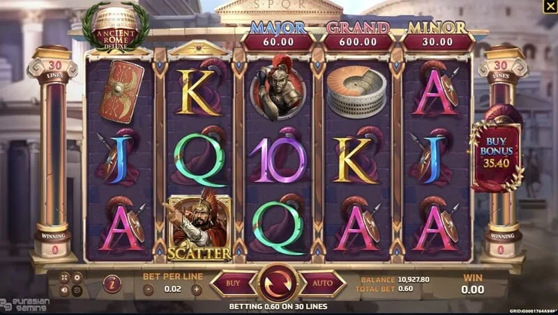 Ancient Rome Deluxe AI - Scatter dhe Free Spins
